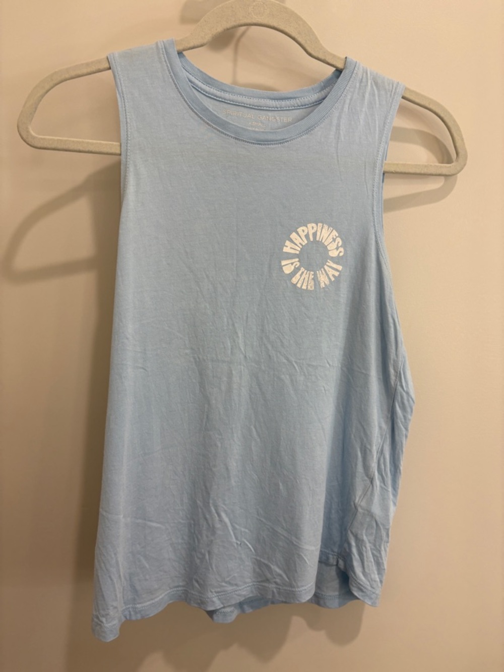 Spiritual Gangster Happiness Is The Way Muscle Tank - Blue - XS
